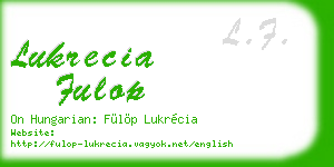 lukrecia fulop business card
