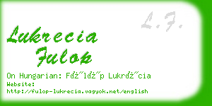 lukrecia fulop business card